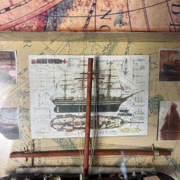 Americo Vespucci Nautical Sailing Ship Sailboat Shadow Box 18" - Picture 3 of 7